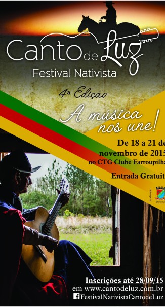 Inscrições para a 4ª Edição do Festival Nativista Canto de Luz estão abertas oficialmente