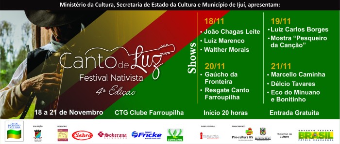 Festival Nativista Canto de Luz tem início nesta quarta-feira